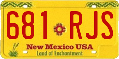 NM license plate 681RJS