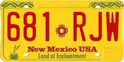 NM license plate 681RJW
