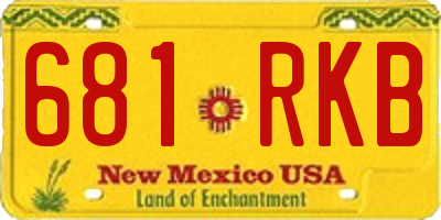 NM license plate 681RKB