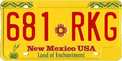 NM license plate 681RKG