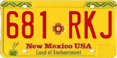 NM license plate 681RKJ