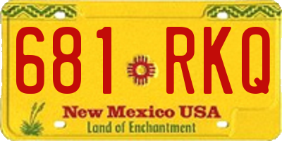 NM license plate 681RKQ