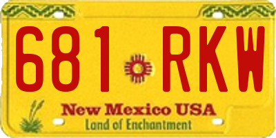 NM license plate 681RKW