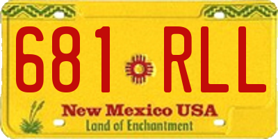 NM license plate 681RLL