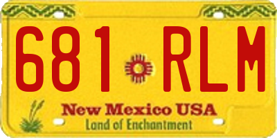 NM license plate 681RLM