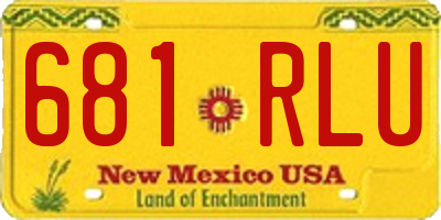 NM license plate 681RLU