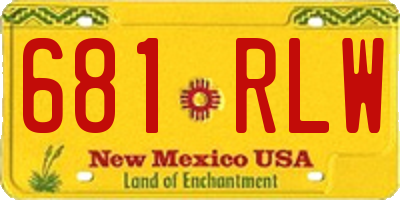 NM license plate 681RLW