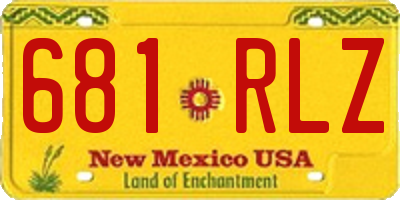 NM license plate 681RLZ