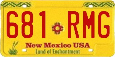 NM license plate 681RMG