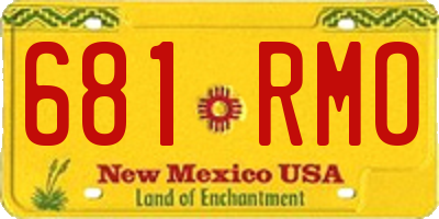 NM license plate 681RMO