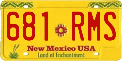 NM license plate 681RMS