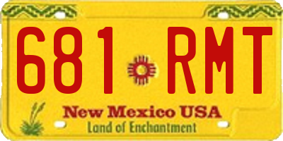 NM license plate 681RMT