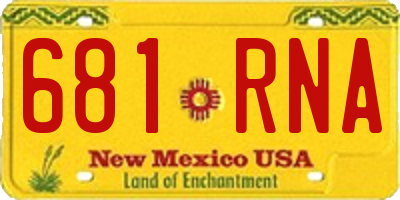 NM license plate 681RNA