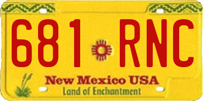 NM license plate 681RNC