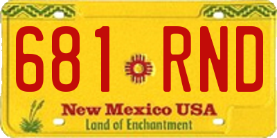NM license plate 681RND