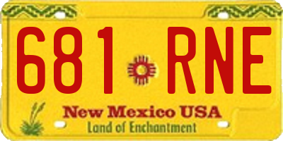 NM license plate 681RNE