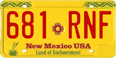 NM license plate 681RNF