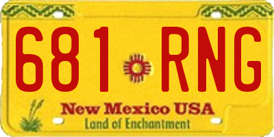 NM license plate 681RNG