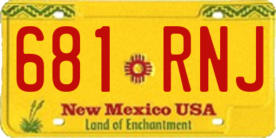 NM license plate 681RNJ