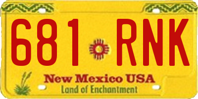NM license plate 681RNK