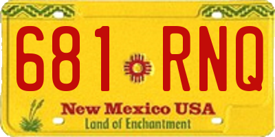 NM license plate 681RNQ