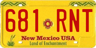 NM license plate 681RNT