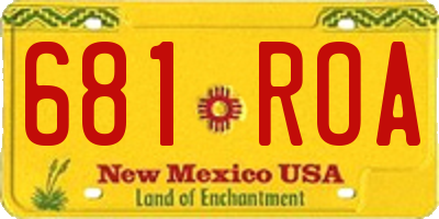 NM license plate 681ROA