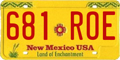 NM license plate 681ROE