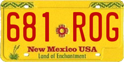 NM license plate 681ROG