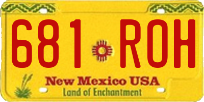 NM license plate 681ROH