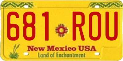 NM license plate 681ROU