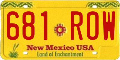 NM license plate 681ROW