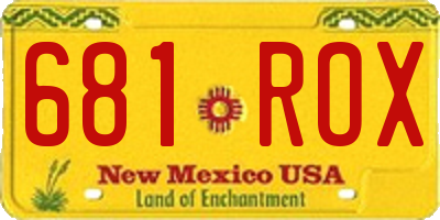 NM license plate 681ROX