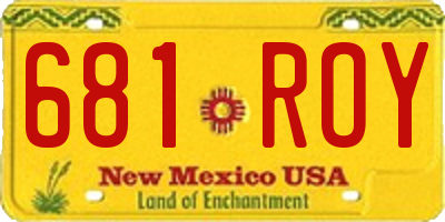 NM license plate 681ROY