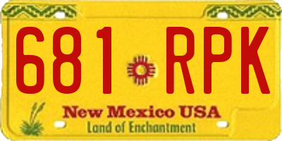 NM license plate 681RPK