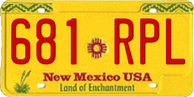 NM license plate 681RPL