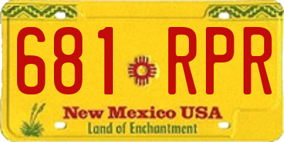 NM license plate 681RPR