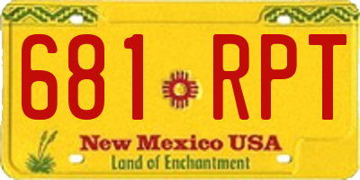 NM license plate 681RPT