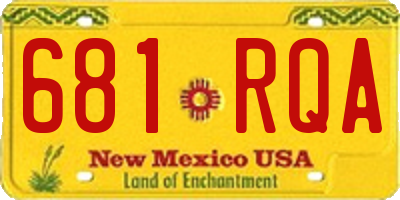 NM license plate 681RQA