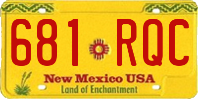 NM license plate 681RQC