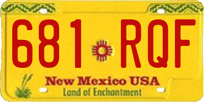 NM license plate 681RQF