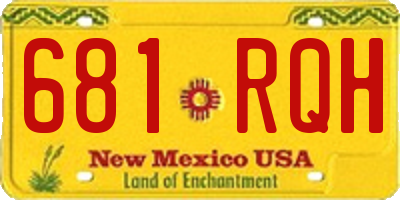 NM license plate 681RQH
