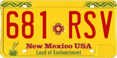 NM license plate 681RSV