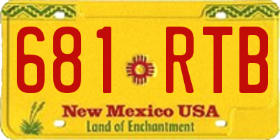 NM license plate 681RTB