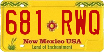 NM license plate 681RWQ