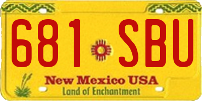 NM license plate 681SBU