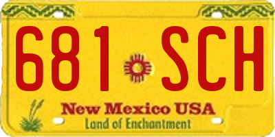 NM license plate 681SCH