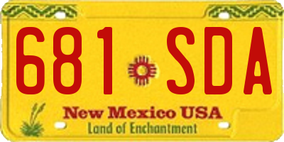 NM license plate 681SDA