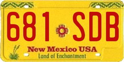 NM license plate 681SDB