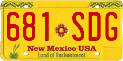 NM license plate 681SDG